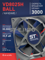 Вентилятор  VD8025H Ball (качения) 12V - st-e.info - Зеленоград